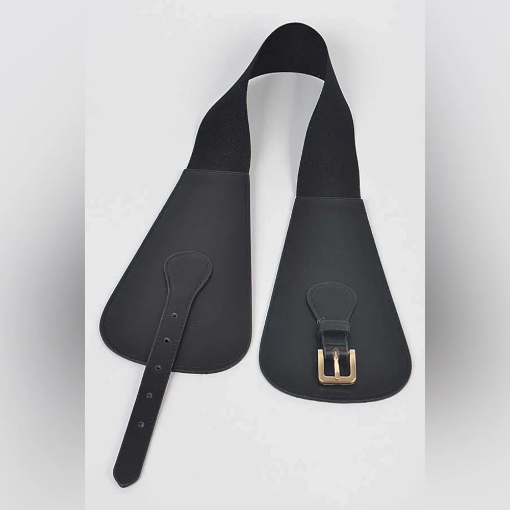 Vegan Leather Elastic Corset Statement Belt - Picture 7 of 8